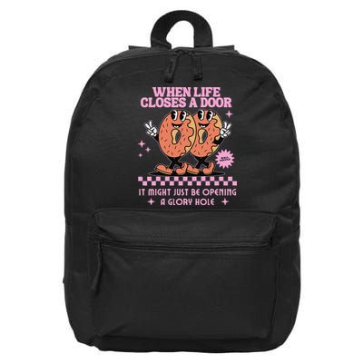 Life Closes A Door Funny Embarrassing Gag Glory Hole Meme 16 in Basic Backpack