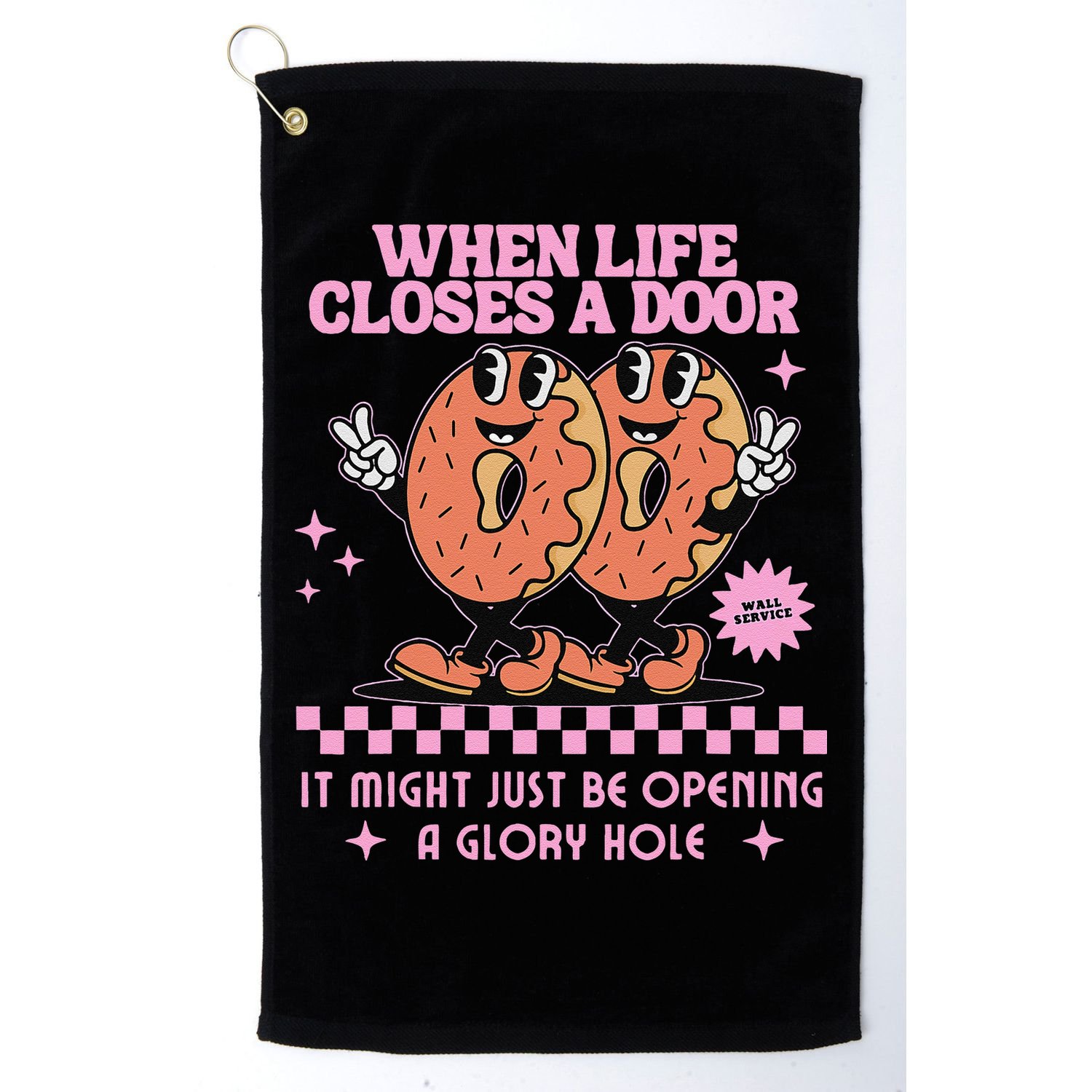 Life Closes A Door Funny Embarrassing Gag Glory Hole Meme Golf Towel