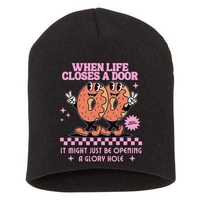 Life Closes A Door Funny Embarrassing Gag Glory Hole Meme Short Acrylic Beanie