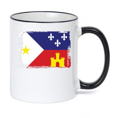 Louisiana Cajun Acadiana Flag 11oz Black Color Changing Mug