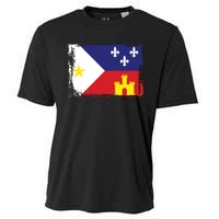 Louisiana Cajun Acadiana Flag Cooling Performance Crew T-Shirt