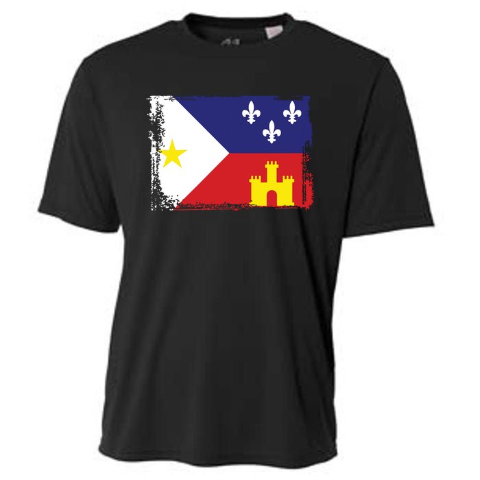 Louisiana Cajun Acadiana Flag Cooling Performance Crew T-Shirt