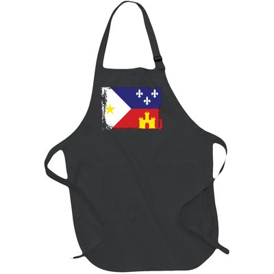 Louisiana Cajun Acadiana Flag Full-Length Apron With Pockets