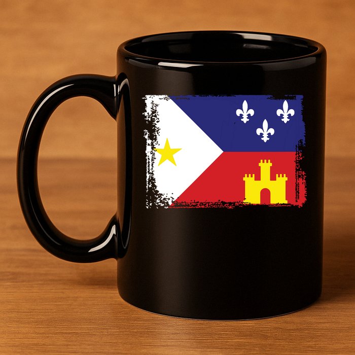 Louisiana Cajun Acadiana Flag 11oz C Handle Ceramic Mug