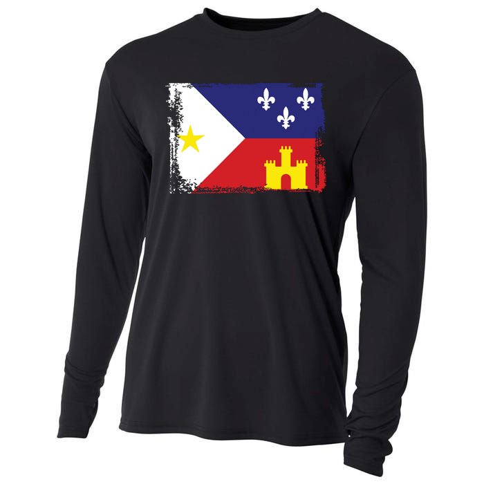 Louisiana Cajun Acadiana Flag Cooling Performance Long Sleeve Crew