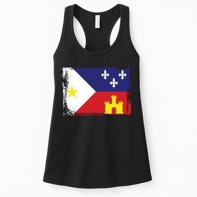 Louisiana Cajun Acadiana Flag Womens Tank Top