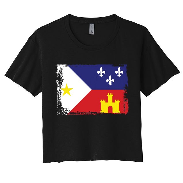 Louisiana Cajun Acadiana Flag Crop Top