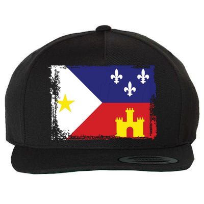 Louisiana Cajun Acadiana Flag Wool Snapback Cap