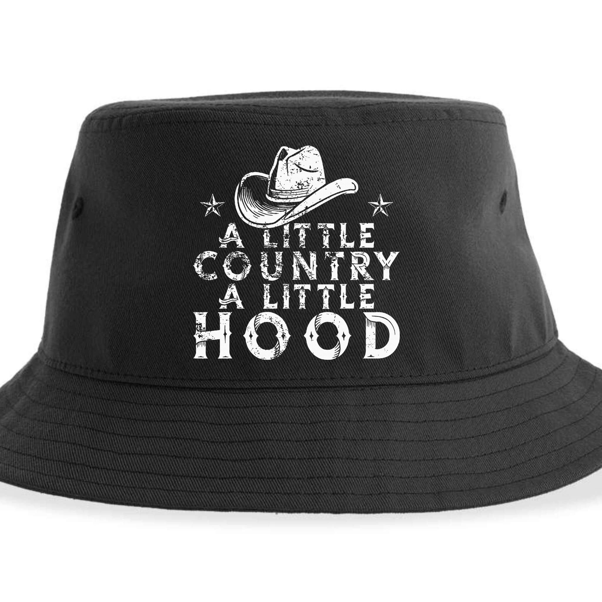 Little Country A Little Hood Music Concert Southern Western Sustainable Bucket Hat