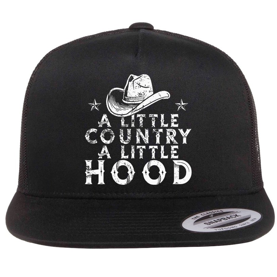 Little Country A Little Hood Music Concert Southern Western Flat Bill Trucker Hat