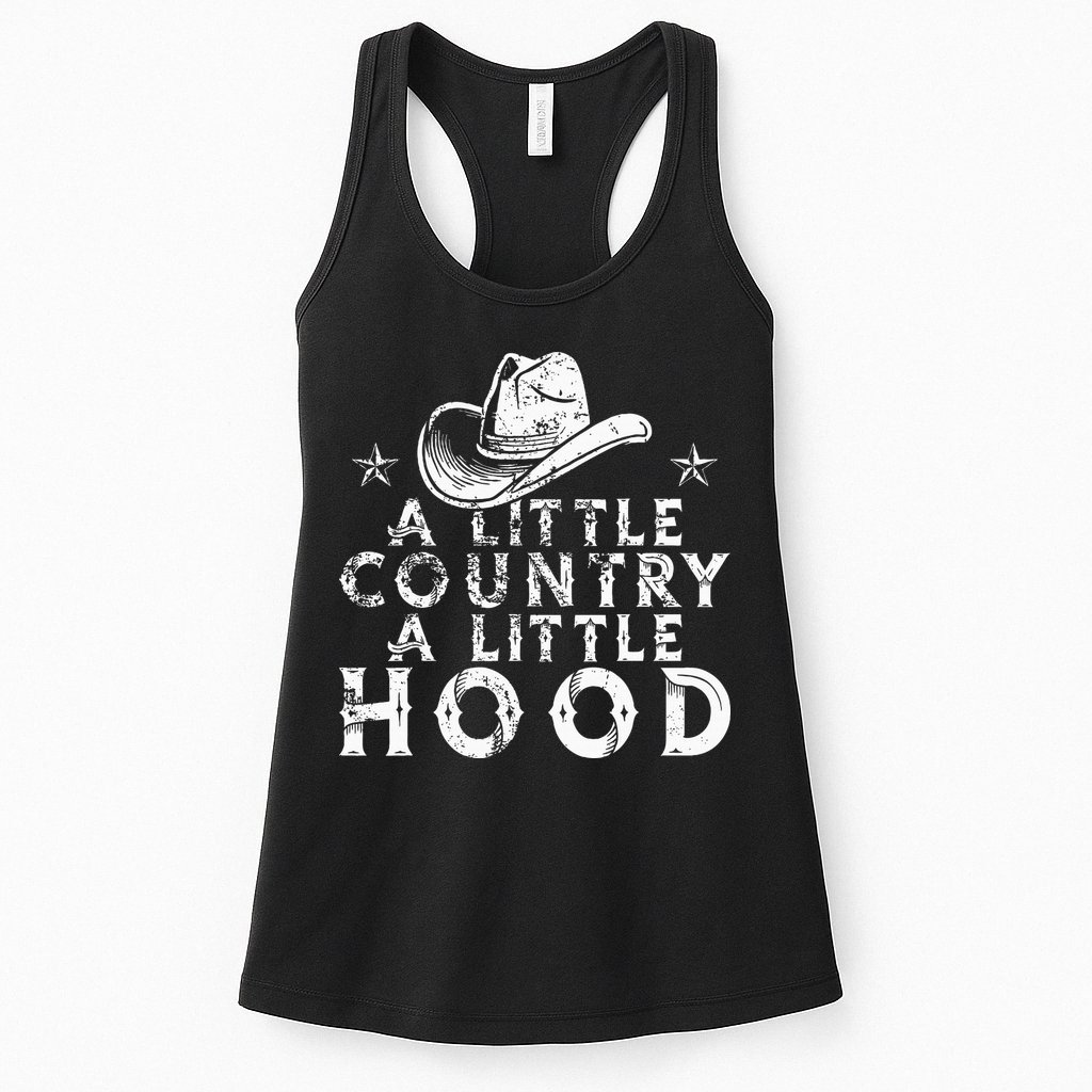 Little Country A Little Hood Music Concert Southern Western Womens Tank Top