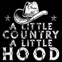 Little Country A Little Hood Music Concert Southern Western Womens T-Shirt