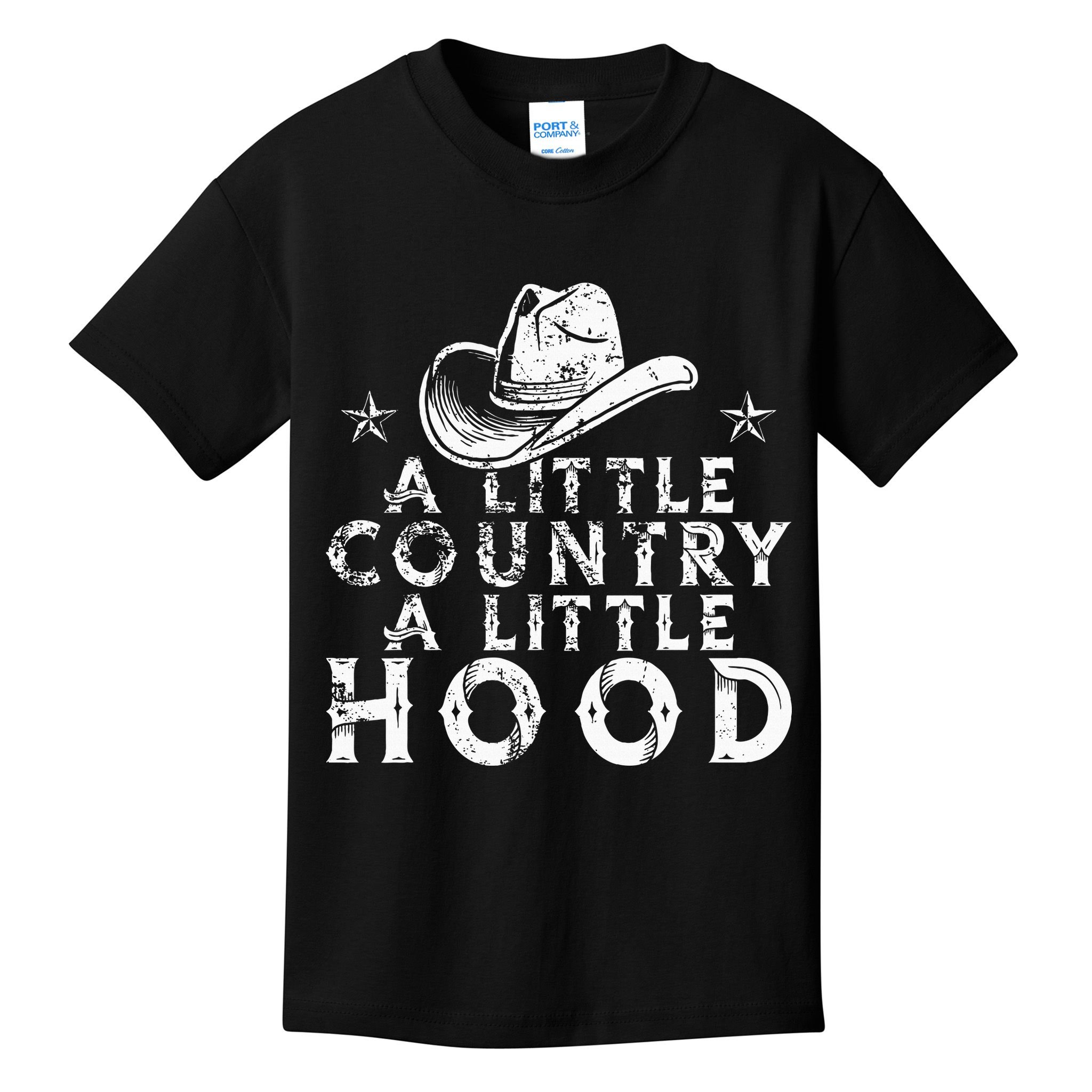 Little Country A Little Hood Music Concert Southern Western Kids T-Shirt