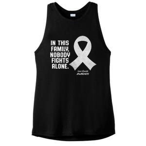 Lung Cancer Awareness Nobody In This Family Fights Alone Ladies PosiCharge Tri-Blend Wicking Tank