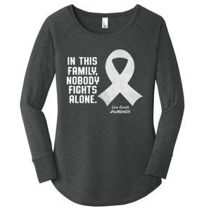 Lung Cancer Awareness Nobody In This Family Fights Alone Women's Perfect Tri Tunic Long Sleeve Shirt