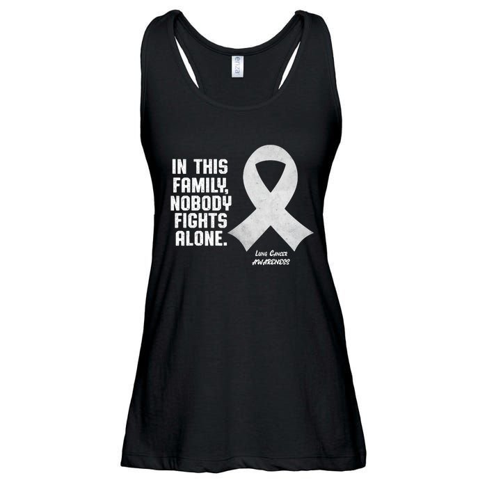 Lung Cancer Awareness Nobody In This Family Fights Alone Ladies Essential Flowy Tank