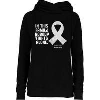 Lung Cancer Awareness Nobody In This Family Fights Alone Womens Funnel Neck Pullover Hood