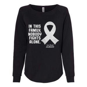 Lung Cancer Awareness Nobody In This Family Fights Alone Womens California Wash Sweatshirt