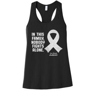 Lung Cancer Awareness Nobody In This Family Fights Alone Women's Racerback Tank