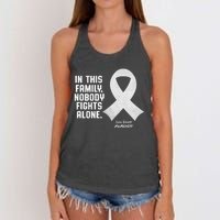 Lung Cancer Awareness Nobody In This Family Fights Alone Women's Knotted Racerback Tank