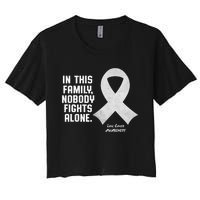 Lung Cancer Awareness Nobody In This Family Fights Alone Women's Crop Top Tee