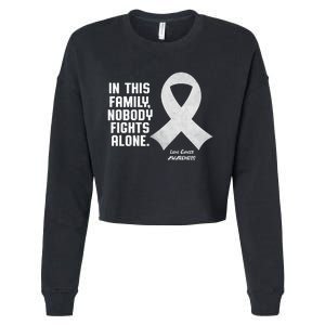 Lung Cancer Awareness Nobody In This Family Fights Alone Cropped Pullover Crew