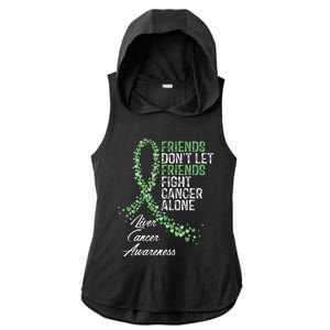 Liver Cancer Awareness Friends Fighter Warrior Support Ladies PosiCharge Tri-Blend Wicking Draft Hoodie Tank