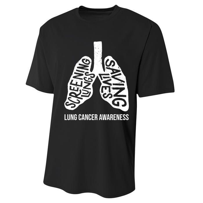 Lung Cancer Awareness Saving Lives Performance Sprint T-Shirt