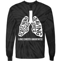 Lung Cancer Awareness Saving Lives Tie-Dye Long Sleeve Shirt