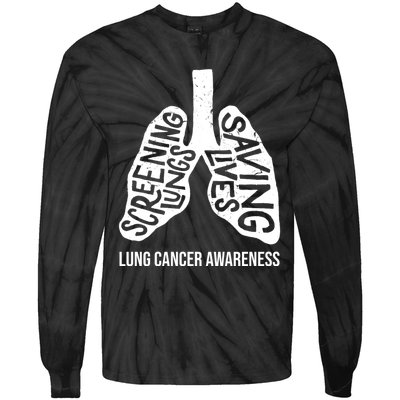 Lung Cancer Awareness Saving Lives Tie-Dye Long Sleeve Shirt