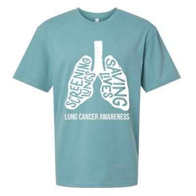 Lung Cancer Awareness Saving Lives Sueded Cloud Jersey T-Shirt