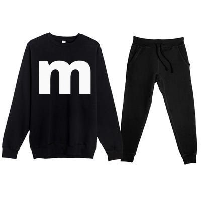 Lower Case Alphabet Matching Design Costume Cute Letter Premium Crewneck Sweatsuit Set