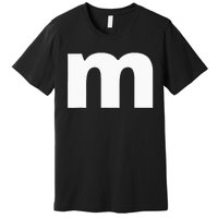 Lower Case Alphabet Matching Design Costume Cute Letter Premium T-Shirt