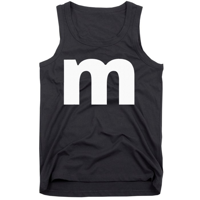 Lower Case Alphabet Matching Design Costume Cute Letter Tank Top