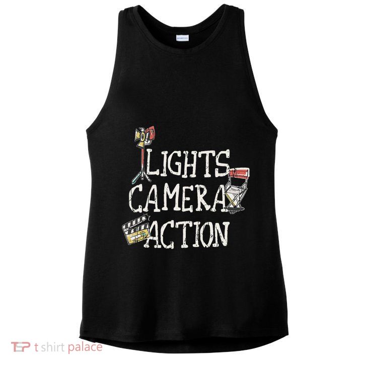 Lights Camera Action Film Director Ladies PosiCharge Tri-Blend Wicking Tank