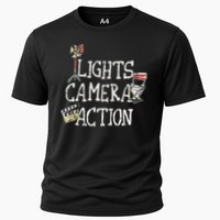 Lights Camera Action Film Director Cooling Performance Crew T-Shirt