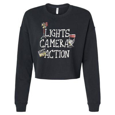 Lights Camera Action Film Director Cropped Pullover Crew