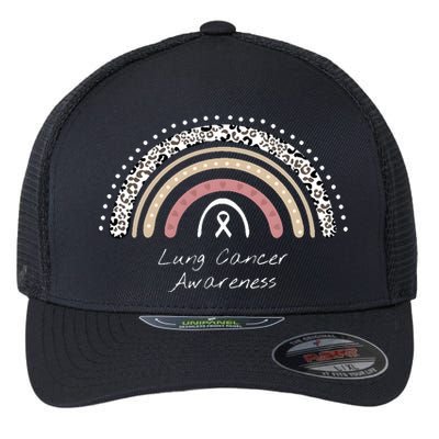 Lung Cancer Awareness Rainbow Flexfit Unipanel Trucker Cap