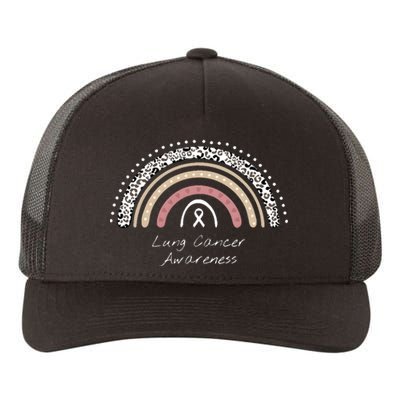 Lung Cancer Awareness Rainbow Yupoong Adult 5-Panel Trucker Hat