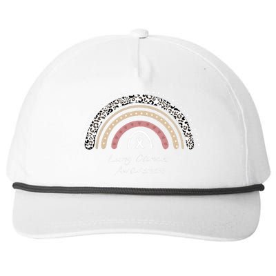 Lung Cancer Awareness Rainbow Snapback Five-Panel Rope Hat