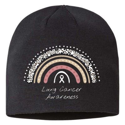 Lung Cancer Awareness Rainbow Sustainable Beanie