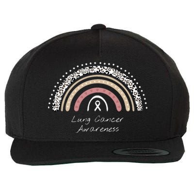 Lung Cancer Awareness Rainbow Wool Snapback Cap