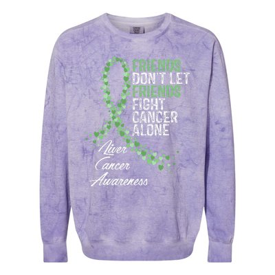 Liver Cancer Awareness Friends Fighter Warrior Support Colorblast Crewneck Sweatshirt