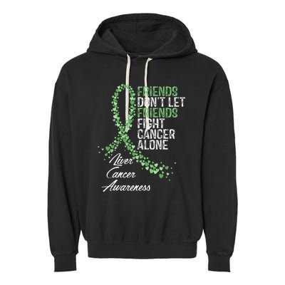 Liver Cancer Awareness Friends Fighter Warrior Support Garment-Dyed Fleece Hoodie