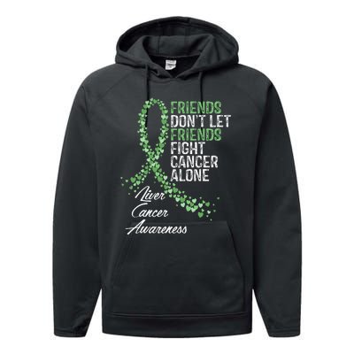 Liver Cancer Awareness Friends Fighter Warrior Support Performance Fleece Hoodie