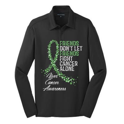 Liver Cancer Awareness Friends Fighter Warrior Support Silk Touch Performance Long Sleeve Polo