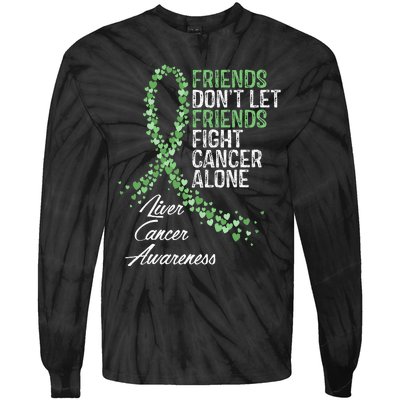 Liver Cancer Awareness Friends Fighter Warrior Support Tie-Dye Long Sleeve Shirt