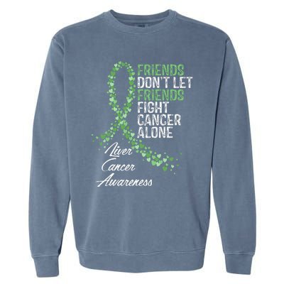 Liver Cancer Awareness Friends Fighter Warrior Support Garment-Dyed Sweatshirt