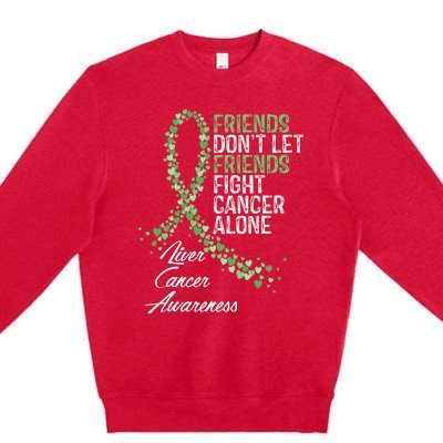 Liver Cancer Awareness Friends Fighter Warrior Support Premium Crewneck Sweatshirt