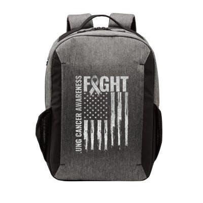 Lung Cancer Awareness White Ribbon Fight Gift Usa Flag Vector Backpack